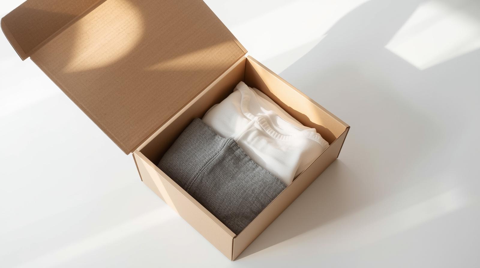 balenie dámskeho oblečenia, otvorený balíček